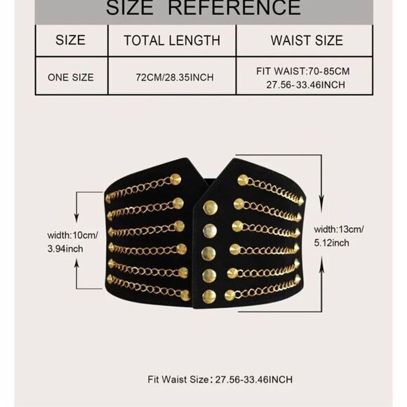 Cute Corset Style Chain Detail Belt - Picture 5 of 5